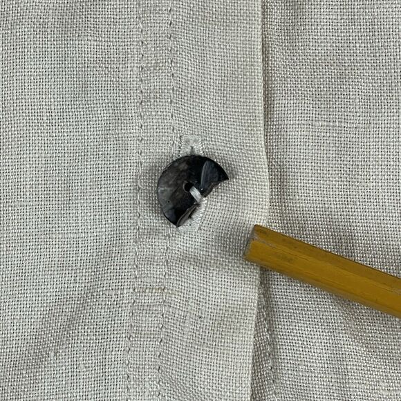 David Dart 100% Linen Button Closure Blouse Women's Size P Beige Pocket Vintage - Picture 9 of 12